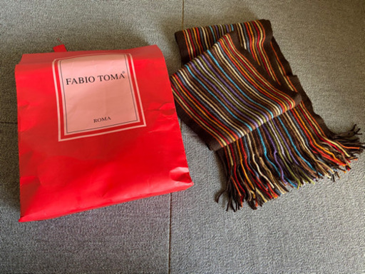 メンズ　マフラー　ファビオトーマ FABIO TOMA イタリア製　ハンドメイド