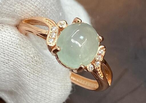 指輪 リング 本翡翠 氷ヒスイ フリーサイズ  誕生日プレゼント お手作り 天然石 本物保証6