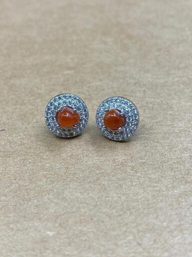 ピアス 本翡翠 ヒスイ 赤色 艶美麗 誕生日プレゼント 金運アップ 本物保証