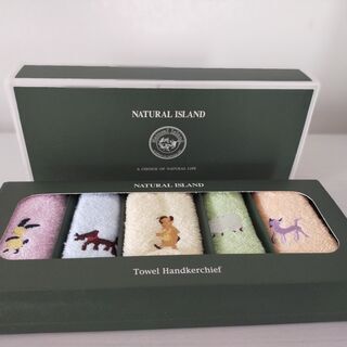 新品 ナチュラルアイランド タオルチーフ5枚セット