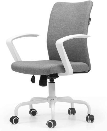 新品Hbada シンプル オフィスチェア デスクチェア - 約120度ロッキング コンパクト ファブリック 360度回転