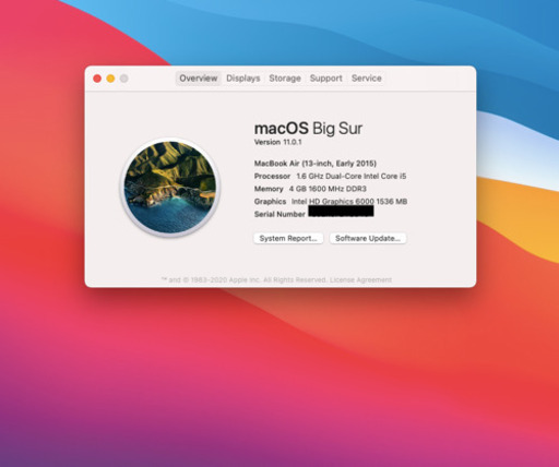 Macbook エア 2015 (i5 1.4Ghz dual, 128gb ) 英語キーボード