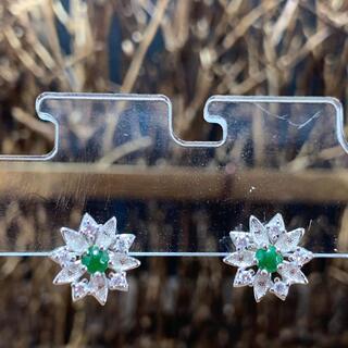 ピアス ミャンマー産 天然本翡翠 氷ヒスイ A貨 鑑別書有 緑 ...