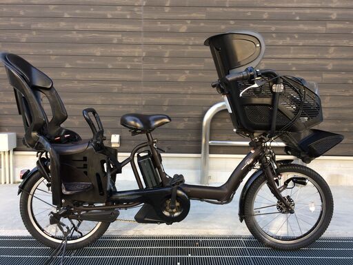 地域限定送料無料　ヤマハ　キッスミニ　三人乗り　バッテリー2個　20インチ　子供乗せ　茶　ギュットミニ　アンジェリーノ　神戸市　電動自転車