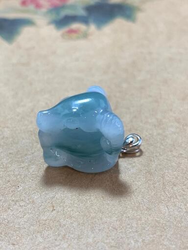 福袋 ネックレス かわいい羊 本翡翠 氷ヒスイ 青色 18kゴールド誕生日プレゼント 鑑別書有