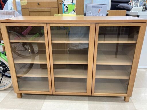 無印良品 ３枚扉キャビネット オーク材