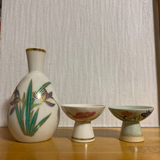 徳利×4、盃×10のセット　花柄　前畑陶器　新品未使用