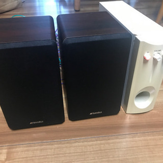 SANSUIスピーカー　新品同様　　＋アンプ（ウーハー内蔵）