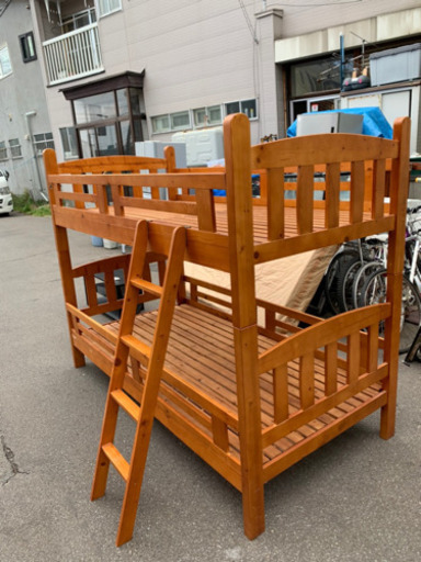 2段ベッド　木製シングルベット