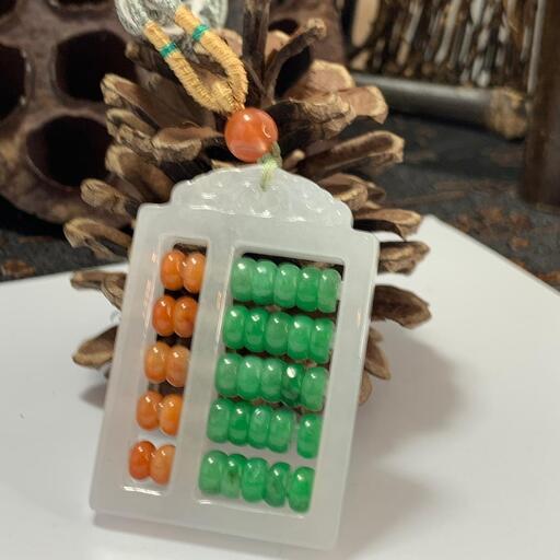 福袋 ネックレス 算盤 ミャンマー産 本翡翠 ヒスイ 三色 誕生日プレゼント鑑別書付