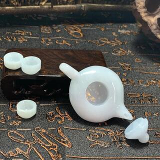 本翡翠　置物 急須セット ミャンマー産 天然本翡翠 ヒスイ A貨 お手作り　誕生日プレゼント 2022072113の画像
