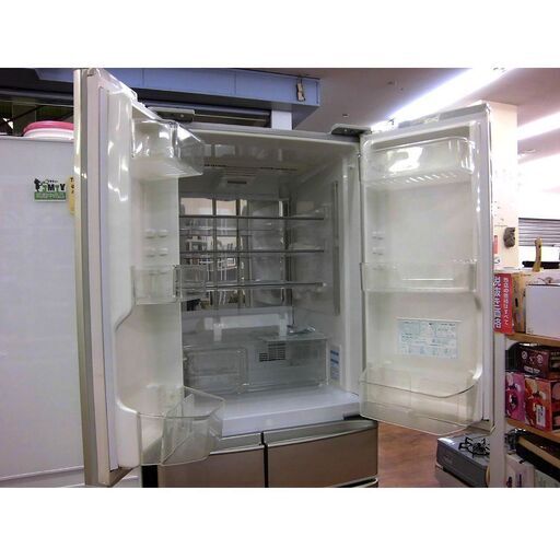 冷蔵庫 465L 2011年製 6ドア SHARP SJ-XF47T-N ジュエルシルバー 400Lクラス フレンチドア 自動製氷 観