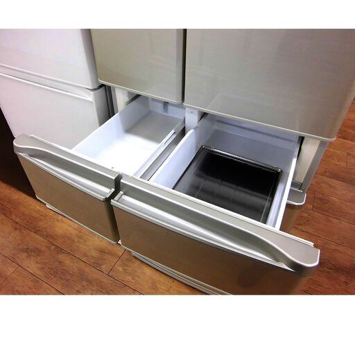 冷蔵庫 465L 2011年製 6ドア SHARP SJ-XF47T-N ジュエルシルバー 400Lクラス フレンチドア 自動製氷 観