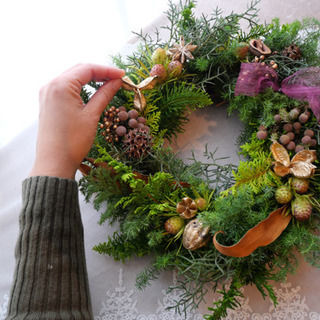  Xmas リース&卓上ツリー　workshop @新高円寺の画像