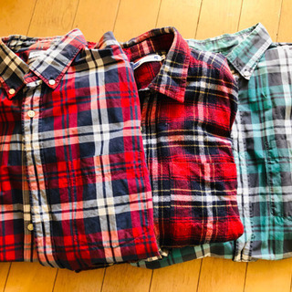 可　チェック柄上着　3点セット