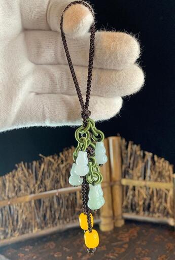 福袋 ストラップ かわいい瓢箪 本翡翠 ヒスイ A貨 艶美麗 誕生日プレゼント