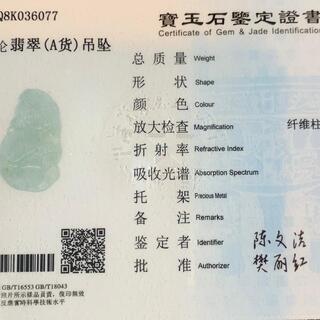 本翡翠　ネックレス かわいい猿 ミャンマー産　天然翡翠 氷ヒスイ 緑色 透明色 猿年　申年　干支　誕生日プレゼント 鑑別書付 2022072207の画像