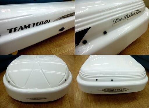 現状品 カギ無 ルーフボックス ホワイト TERZO TEAM TERZO INTERNATIONAL Low Lider Flex 