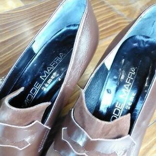 ★完売★SALE★☆USED☆　ブラウン・本革ハイヒールの画像