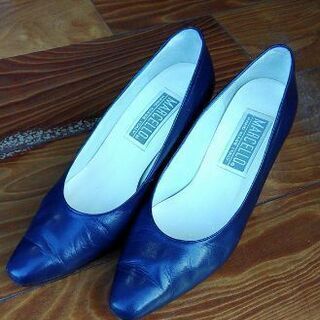 ★完売★再値下げ★☆USED☆　ネイビー・本革ハイヒール