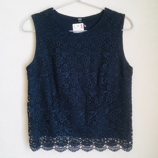 【新品】UNIQLO / レースノースリーブT / Sサイズ