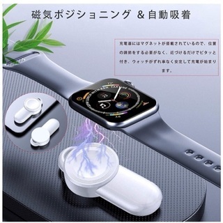 Apple Watch ワイヤレス充電器 アップルウォッチ 磁気充電器 iWatch 急速充電器 USBマグネット式充電ドック [持ち運びしやすい 軽量 コンパクト 耐久性 リストストラップ付き] の画像