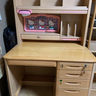 ②棚＆ライト(勉強机別出品) くろがね