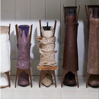 ライクイット(like-it)靴収納ブーツホルダー幅12x奥10.8x高35.5~49.5cmブラウン日本製の画像