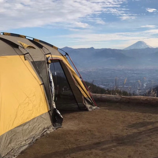 ２ルームテント　シェルタータープ冬キャンプの画像