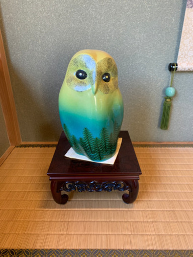 お話中　九谷焼　フクロウ