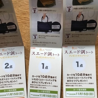 崎陽軒　秋のスエード調トート　ポイントカード