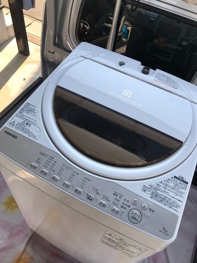 取引中2017年製東芝グランホワイト全自動洗濯機7キロ美品。千葉県内配送無料。設置無料。