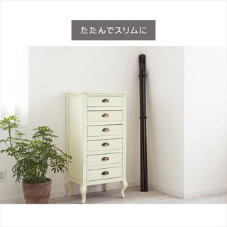 スリム収納物干し ブラックの画像