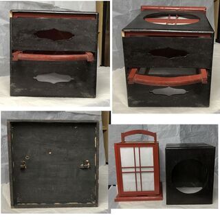 e373 行灯 行燈 木製 あんどん 行灯皿付き 古道具の画像