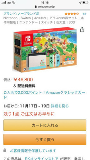 新品　任天堂スイッチ　動物の森