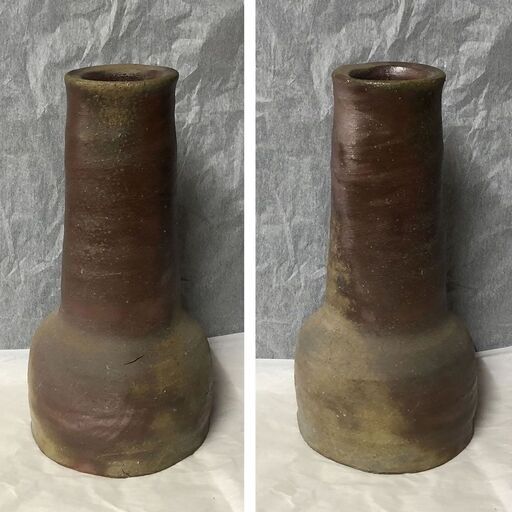 e375 小山末廣 備前焼 砧 花入 砧花入 共箱