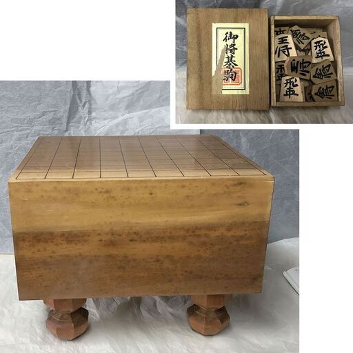 e394 将棋盤 脚付 将棋駒 古道具