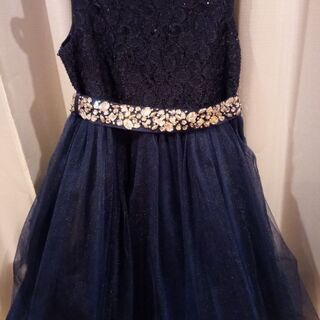 ネイビービジュー付きドレス!!7-8才　120cm　130cm　子供服　キッズ　ワンピース　プリンセスの画像