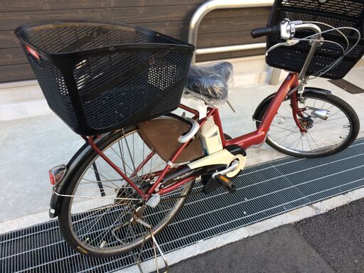 地域限定送料無料　ブリヂストン　アンジェリーノ　新基準　8,1AH　赤　ギュット　キッス　神戸市　電動自転車