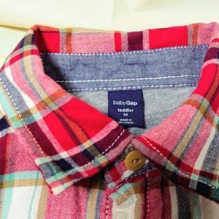 ☆中古品☆　baby GAP  秋〜冬用　チェックシャツ　（90）の画像