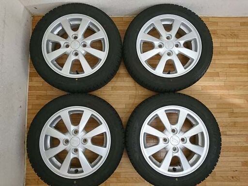 ダイハツ純正 ガリ無しアルミ付き ヨコハマIG50+ スタッドレスタイヤ155/65R14⑰