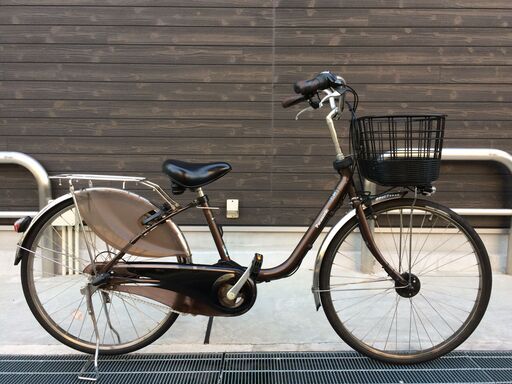 地域限定送料無料　パナソニック　ビビ　DX　新基準　バッテリー新品　8,9AH　茶色　ナチュラ　アシスタ　神戸市　電動自転車