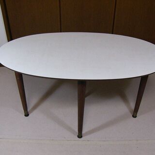 【アンティーク】■楕円形コーヒーテーブル■ホワイト■W900mm...