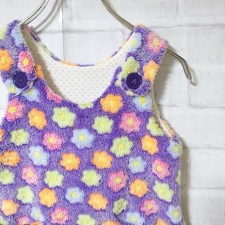 フワフワ花柄ワンピース キッズ110cmの画像