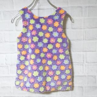 フワフワ花柄ワンピース キッズ110cmの画像