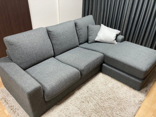 【ラグマット・クッションつき】3人掛けソファ