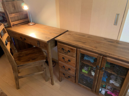 【購入者決定】デスク、チェア 、サイドボードセット