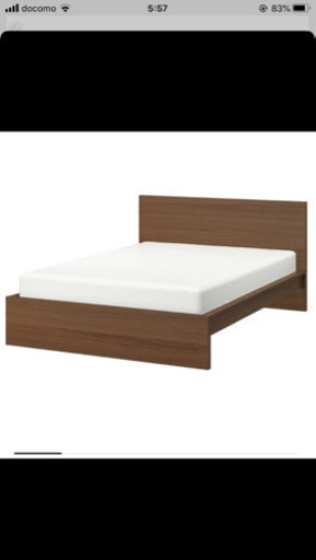 IKEA MALM ダブルベッド　マットレス付き