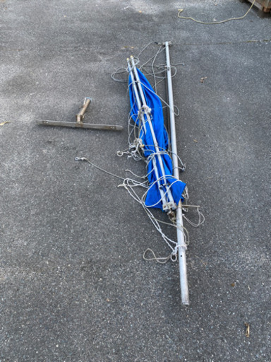 スパンカー　船　ボート　漁船　流し釣り　帆