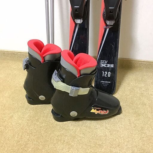 -高価買取- Reuse Store C's 【ジュニア カービングスキーセット】 carving ★板120/靴22★男の子 スキー授業 旅行におすすめスキー板 サロモン オガサカ HEAD